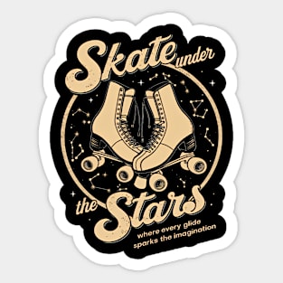 Skate Under the Stars: Where Every Glide Sparks Imagination Sticker